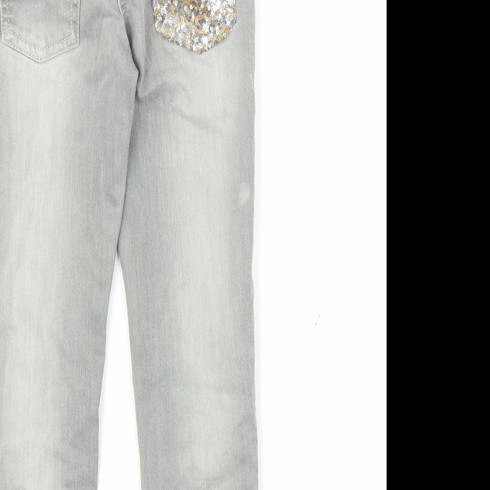 Monsoon Girls Grey  Denim Straight Jeans Size 8 Years