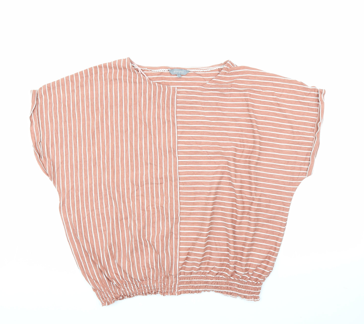 Debenhams Womens Brown Striped  Basic Blouse Size 22