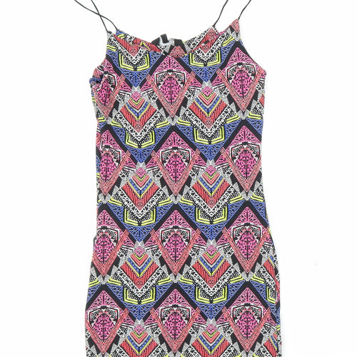 New Look Womens Pink Batik  Bodycon  Size 8