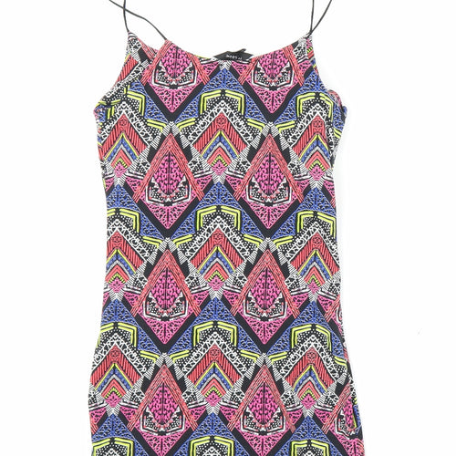 New Look Womens Pink Batik  Bodycon  Size 8