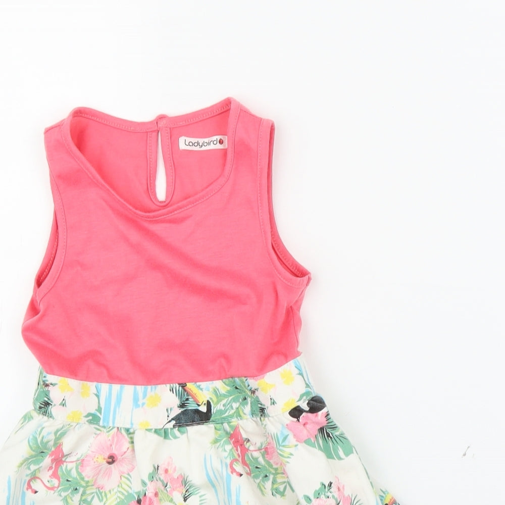 Ladybird Girls Pink Animal Print  A-Line  Size 2-3 Years