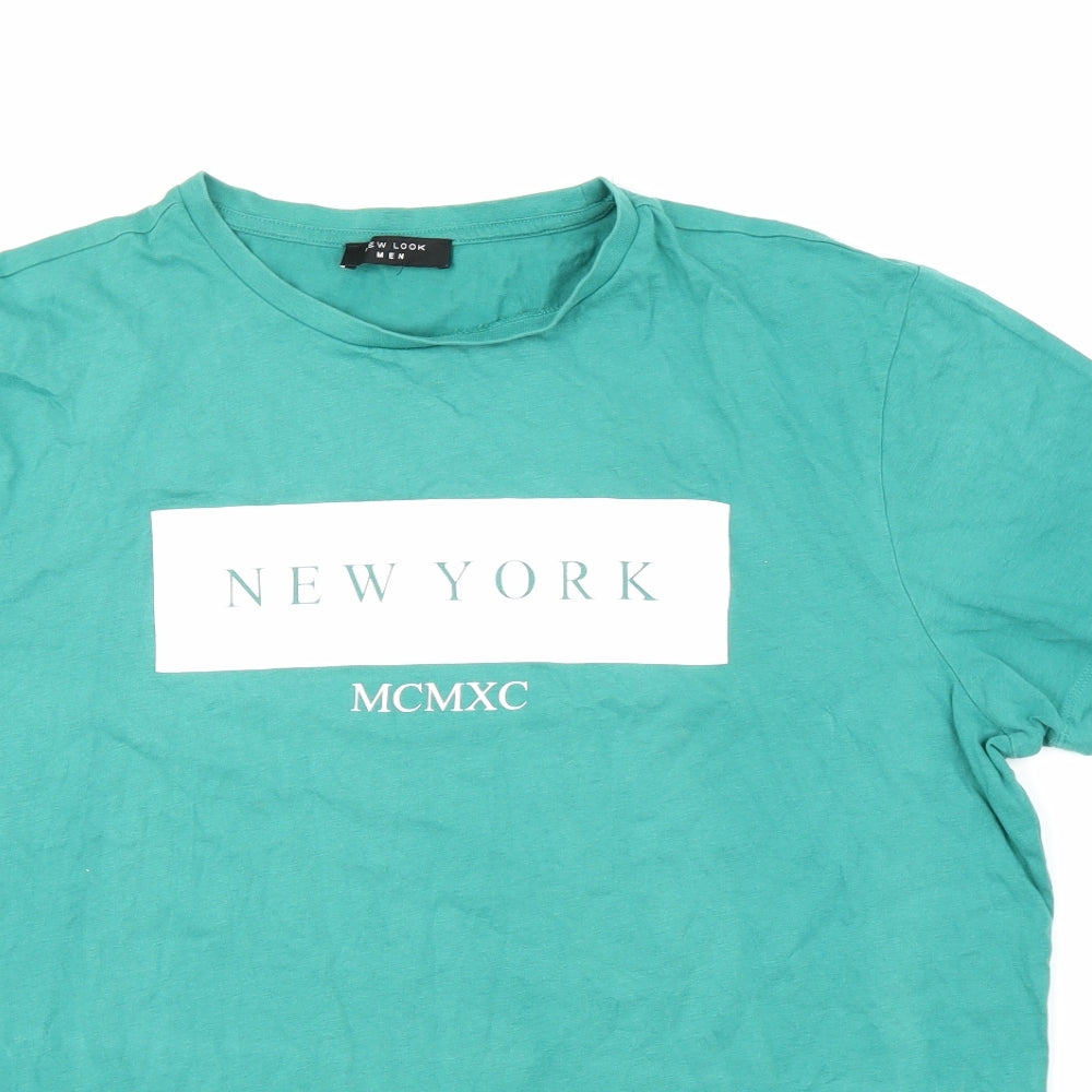 New Look Mens Green    T-Shirt Size L
