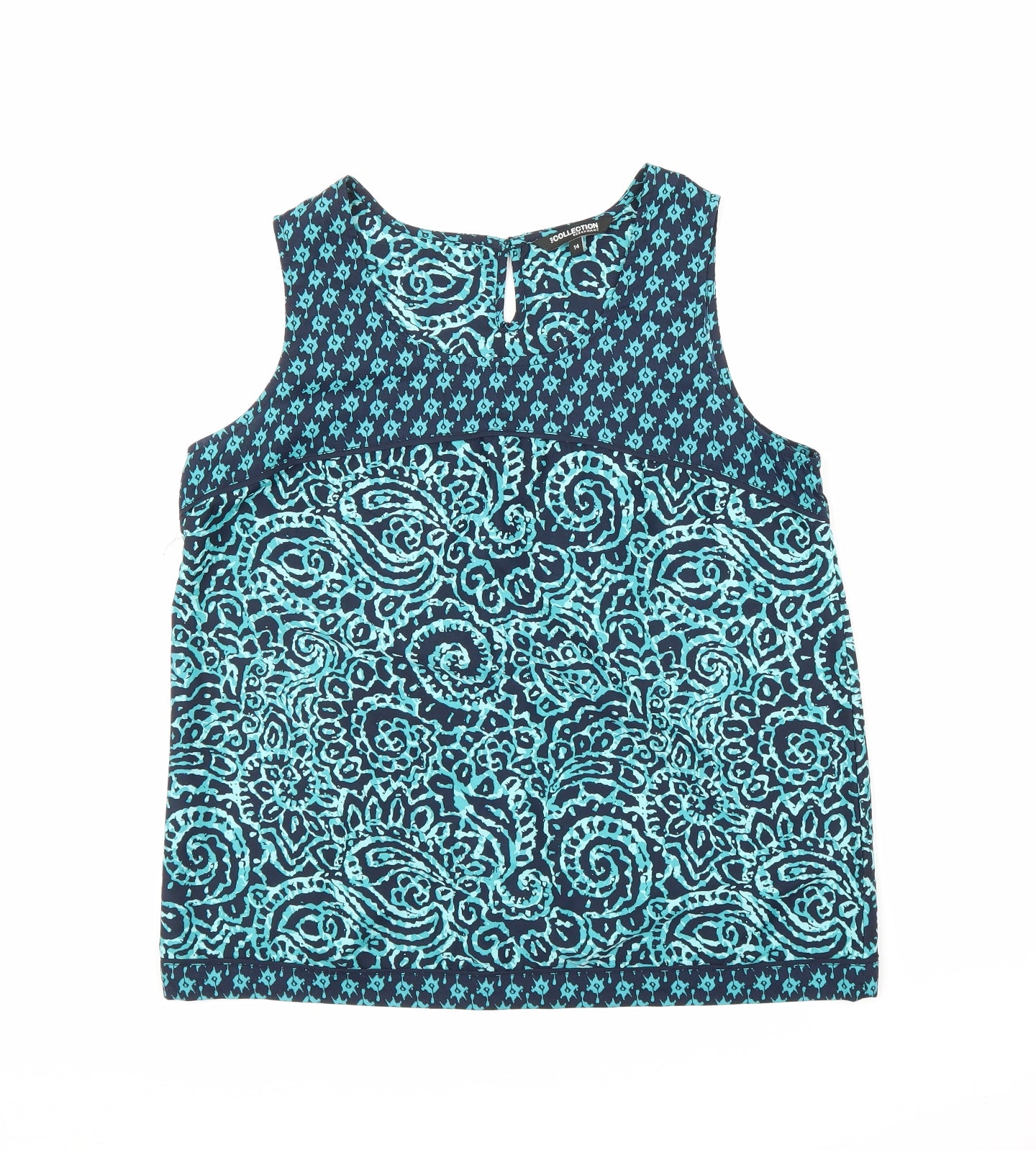 Debenhams Womens Green Paisley  Basic Blouse Size 14