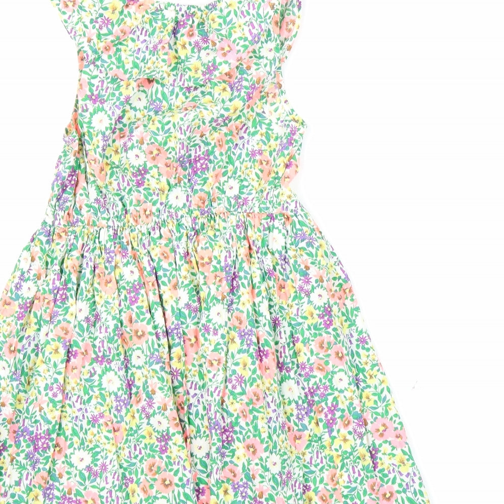NEXT Girls Green Floral  A-Line  Size 7 Years