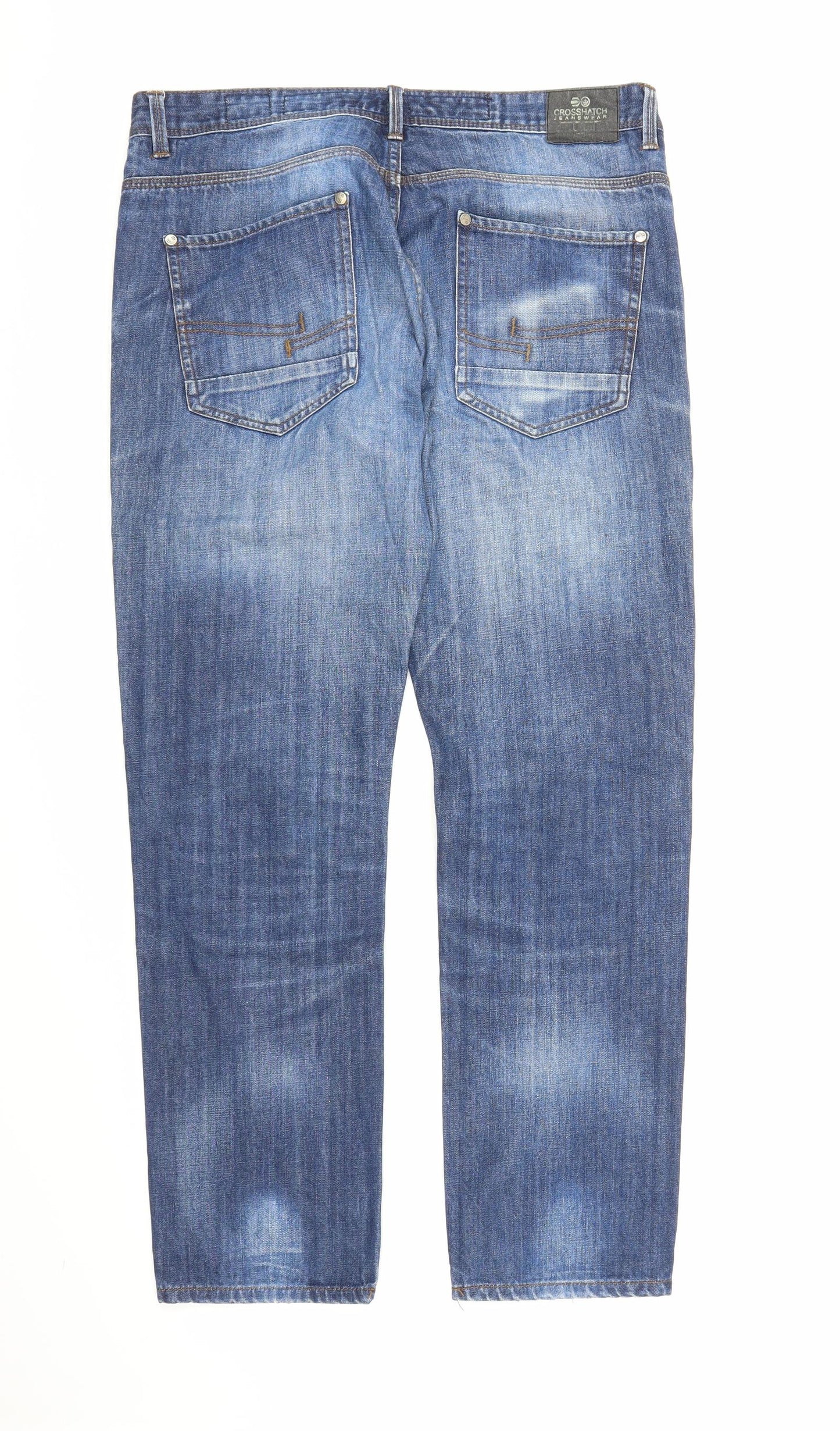 Crosshatch Mens Blue  Denim Straight Jeans Size 36 in L29 in