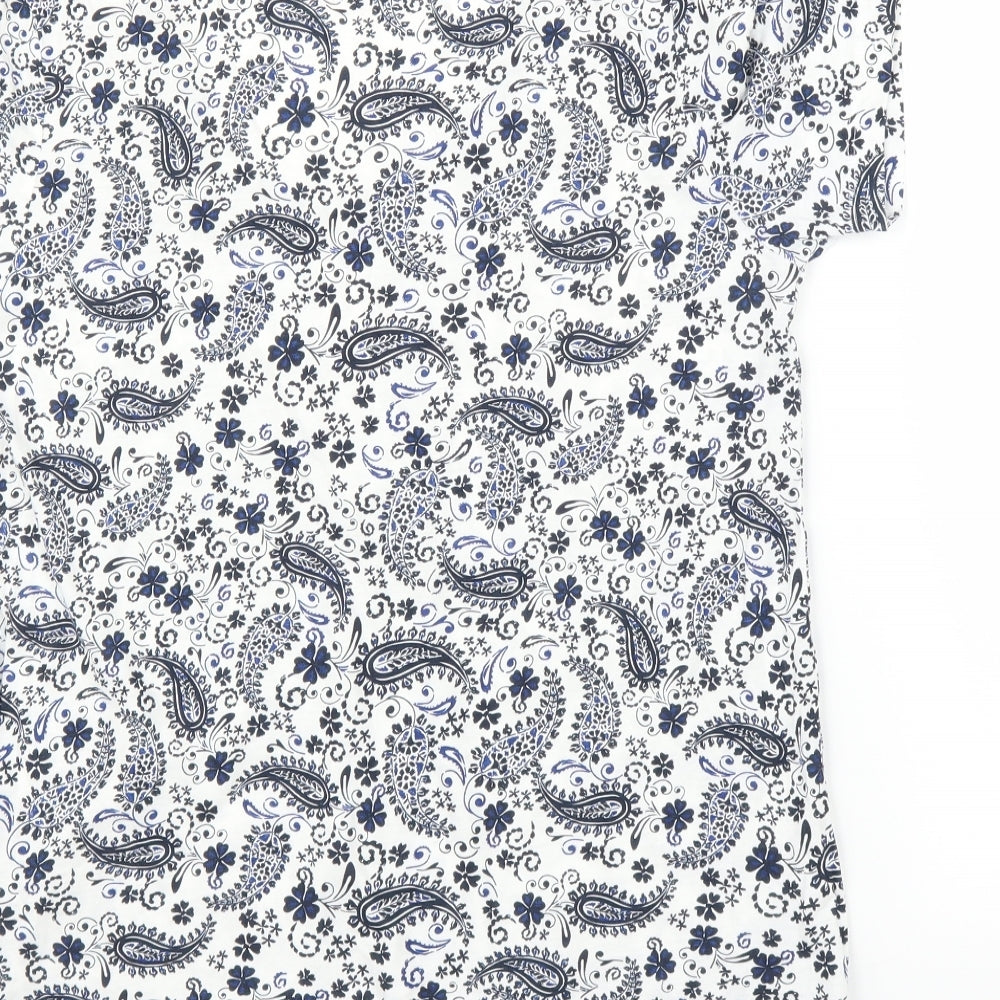 Nutmeg Womens Blue Paisley  Basic Blouse Size 14