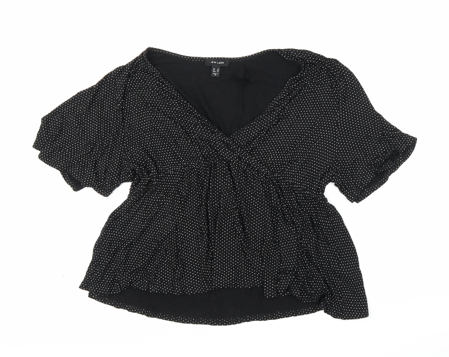 New Look Womens Black   Basic Blouse Size 18  - Spotted