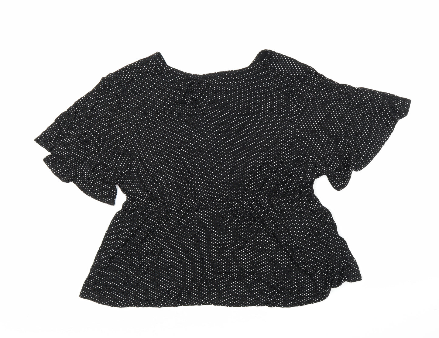 New Look Womens Black   Basic Blouse Size 18  - Spotted