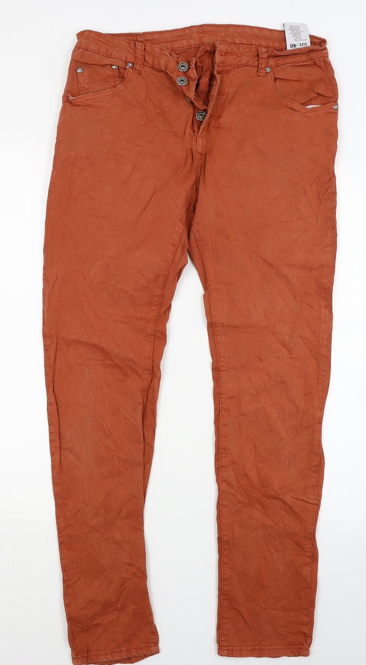 Place de jour Womens Brown Denim Skinny Jeans Size 12 L28 in