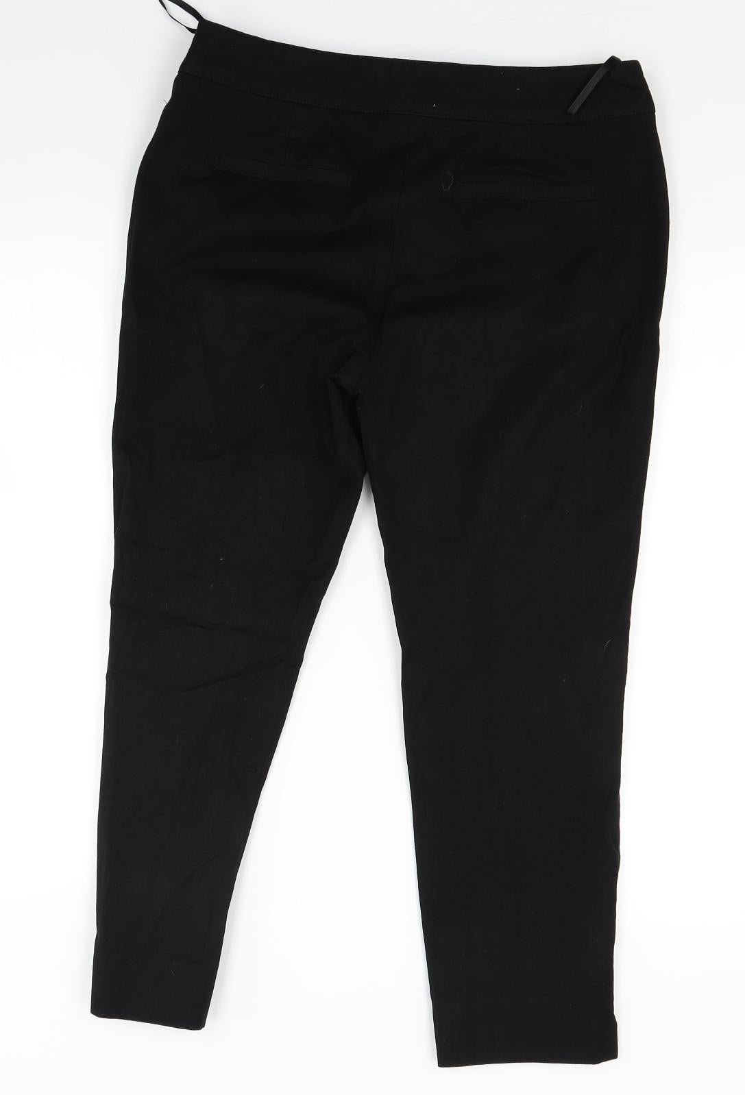 NEXT Womens Black   Capri Trousers Size 10 L21 in