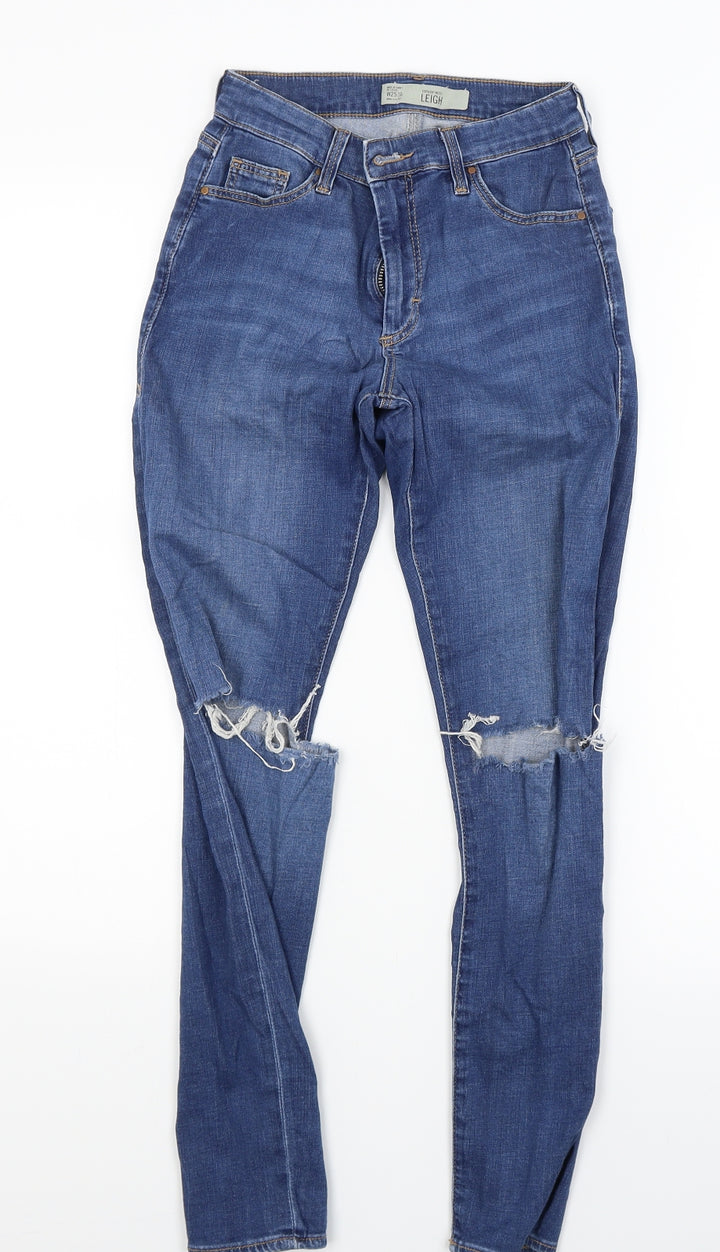 Topshop Womens Blue Denim Skinny Jeans Size 25 in L26 in