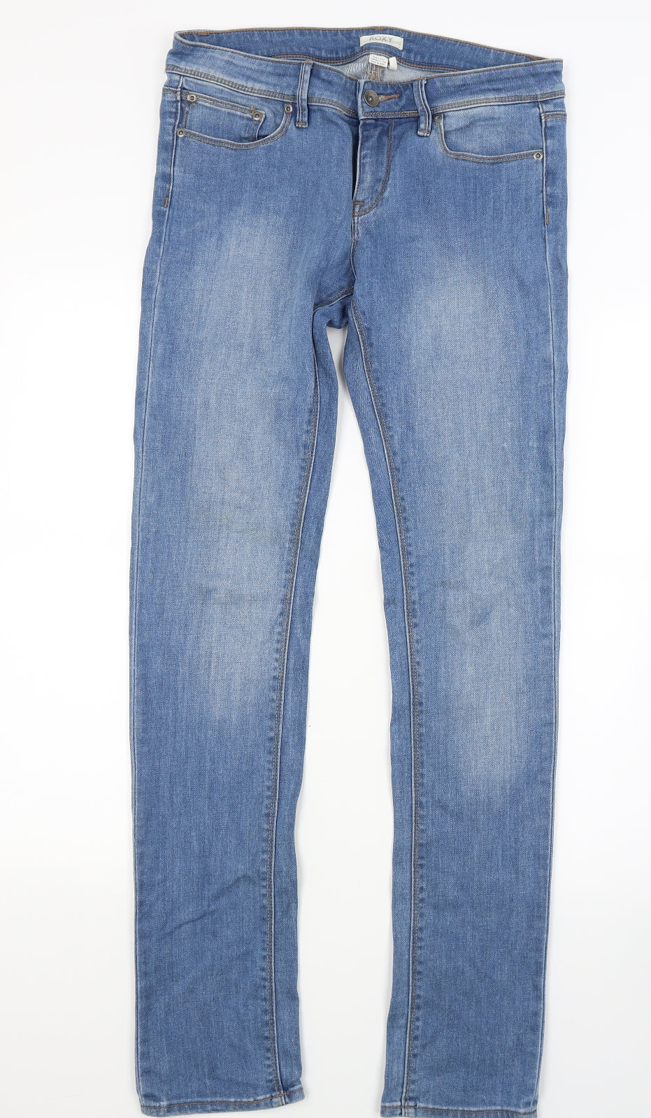 ROXY Womens Blue  Denim Skinny Jeans Size 10 L30 in
