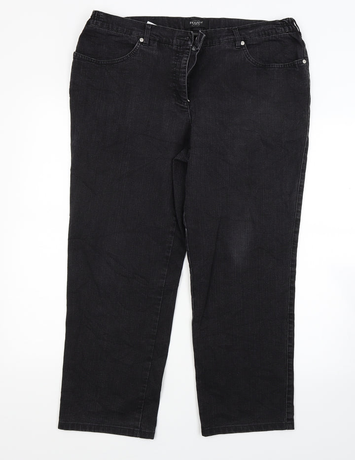 Bexley Womens Black  Denim Capri Jeans Size 34 in L23 in