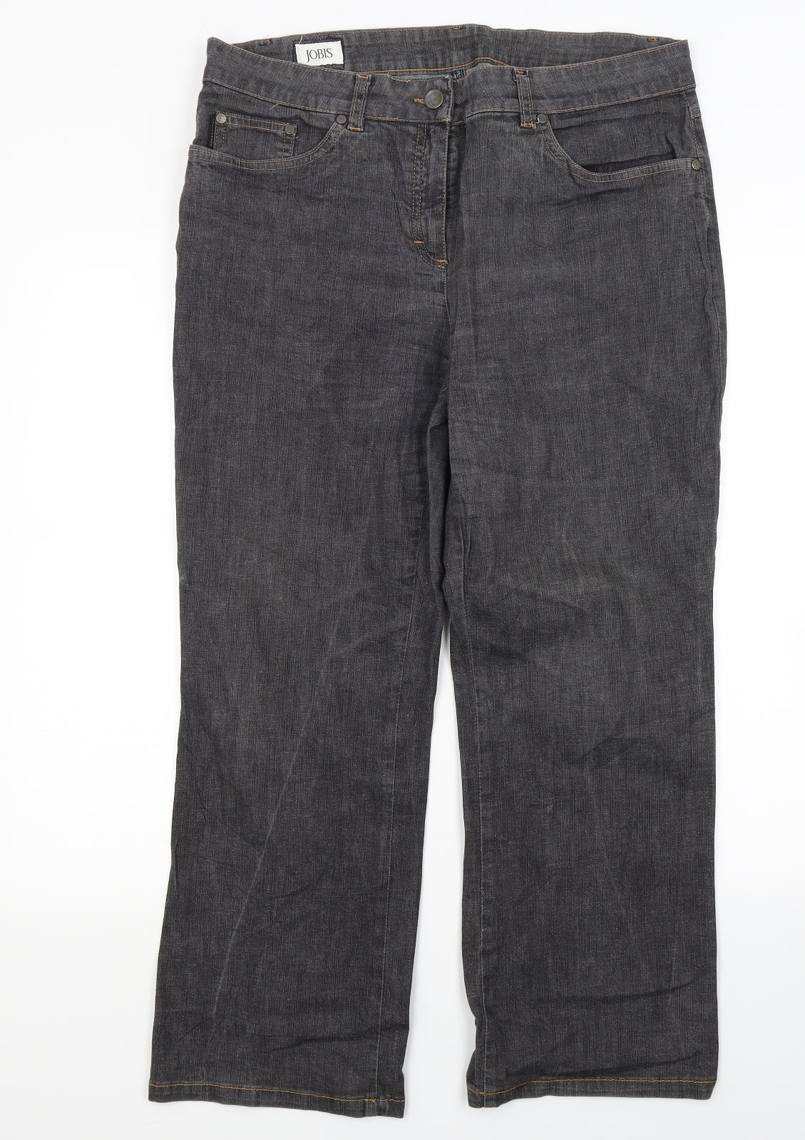 Jobis Womens Black  Denim Cropped Jeans Size 14 L24 in