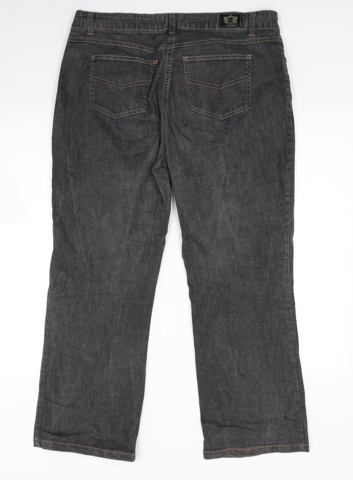 Jobis Womens Black  Denim Cropped Jeans Size 14 L24 in