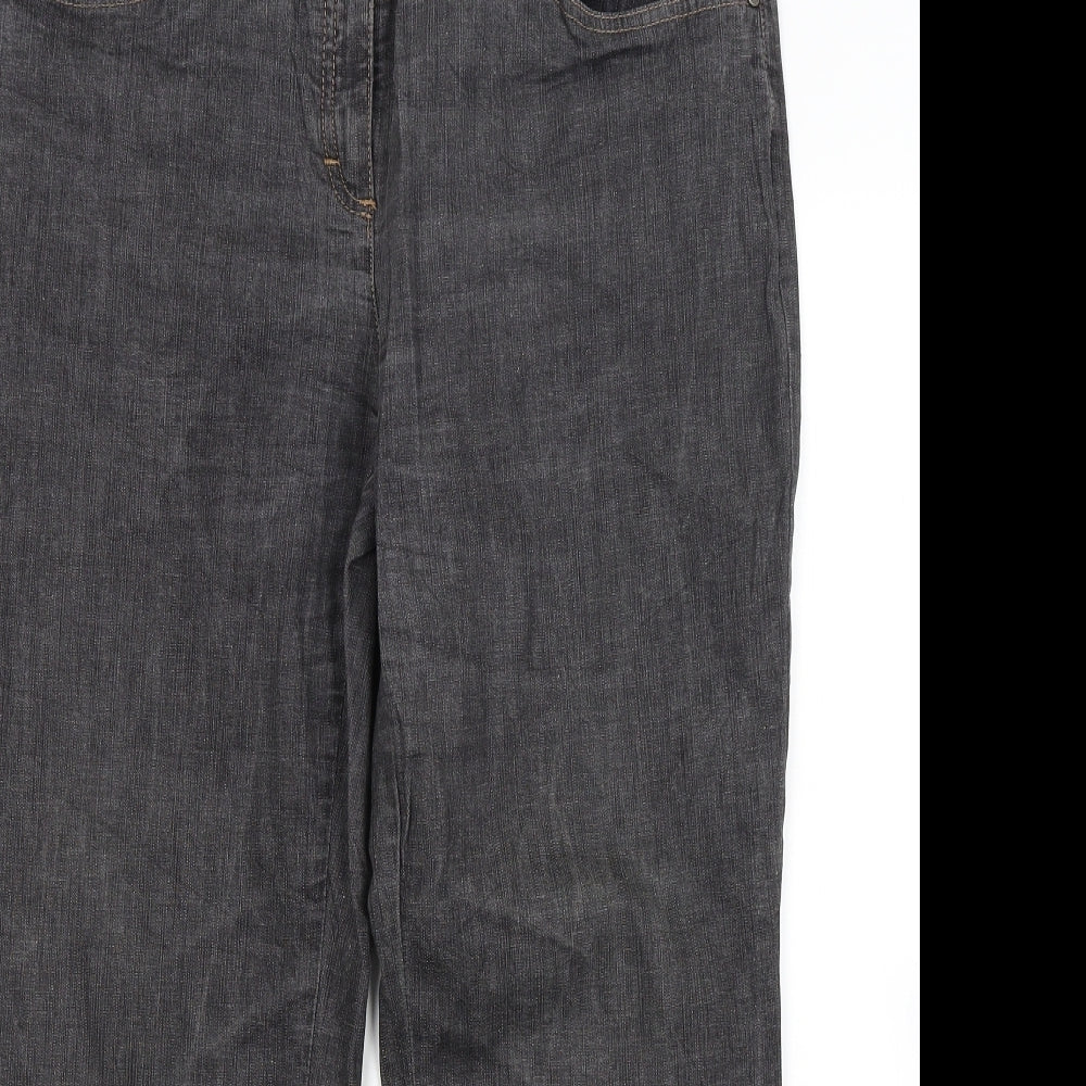 Jobis Womens Black  Denim Cropped Jeans Size 14 L24 in