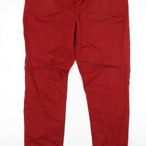Yessica Womens Red   Chino Trousers Size 10 L27 in
