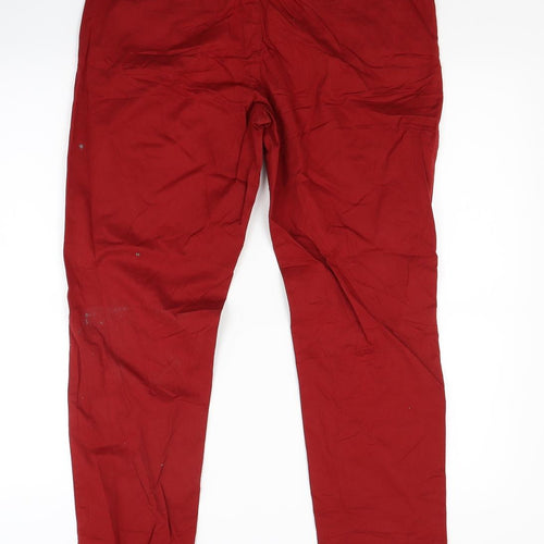 Yessica Womens Red   Chino Trousers Size 10 L27 in