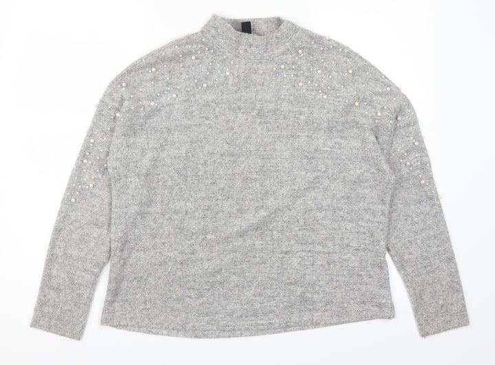 New Look Womens Grey Pullover Jumper Size S
