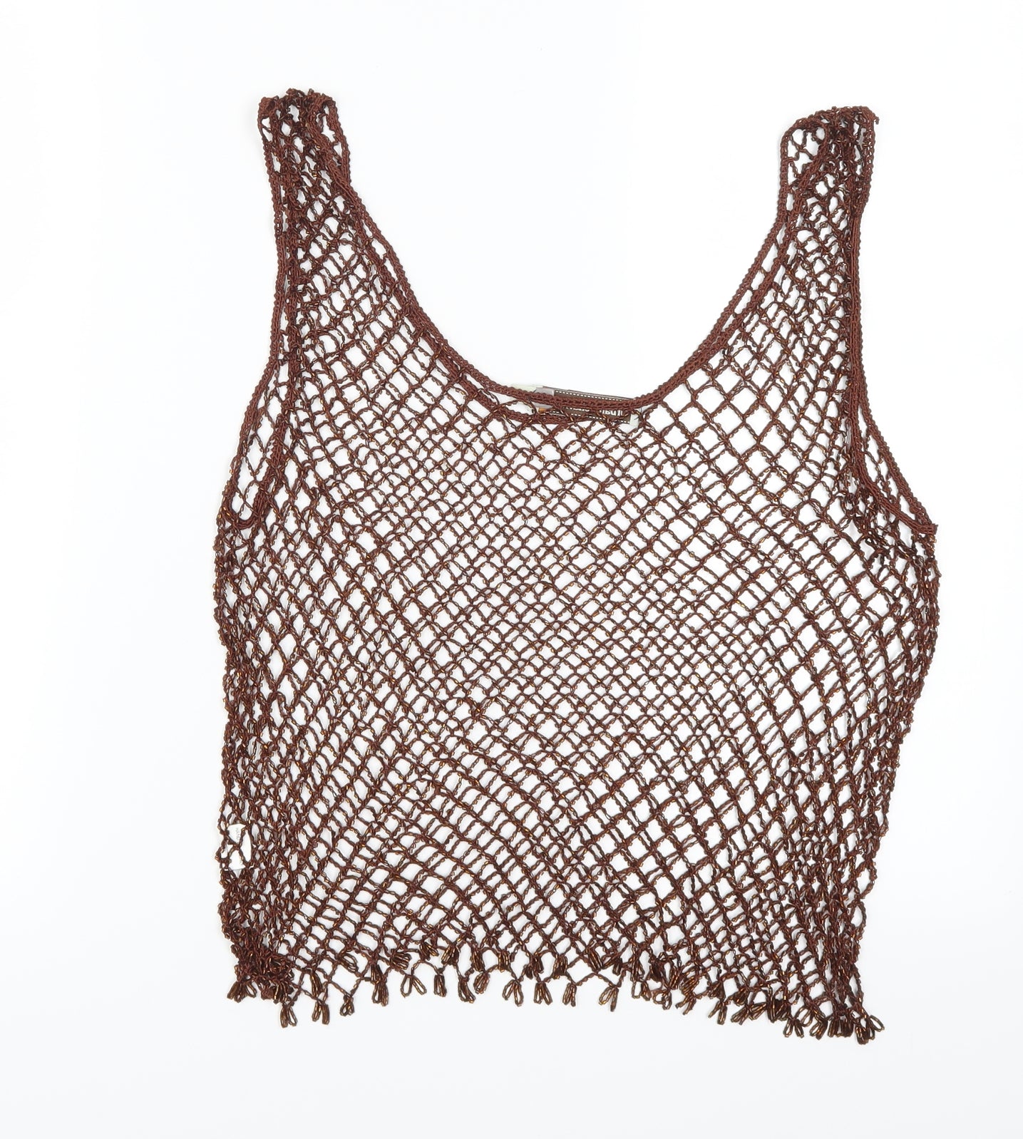 Urban Behavior Womens Brown  Rayon Basic Tank One Size  - Open Knit