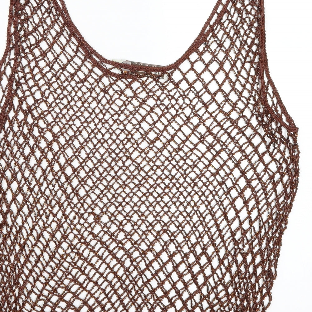 Urban Behavior Womens Brown  Rayon Basic Tank One Size  - Open Knit