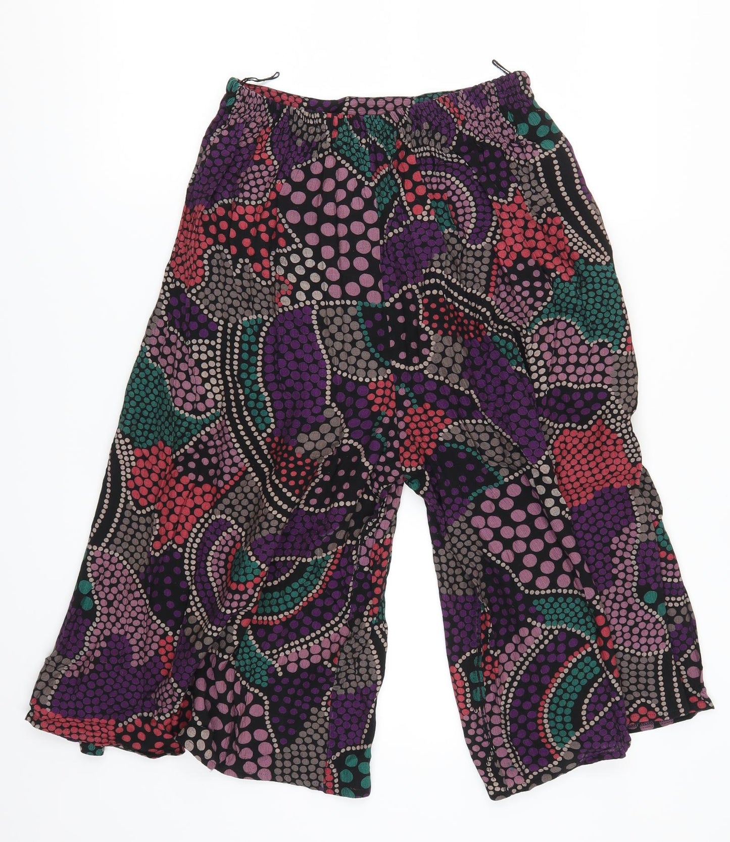 Bay Womens Purple Geometric  Cropped Trousers Size 30 in