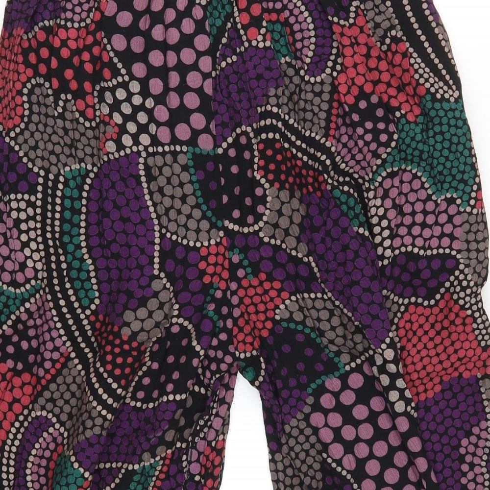 Bay Womens Purple Geometric  Cropped Trousers Size 30 in
