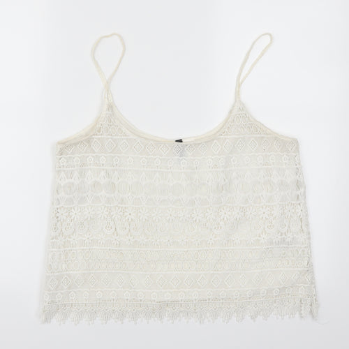 H&M Womens White  Lace Basic Tank Size M