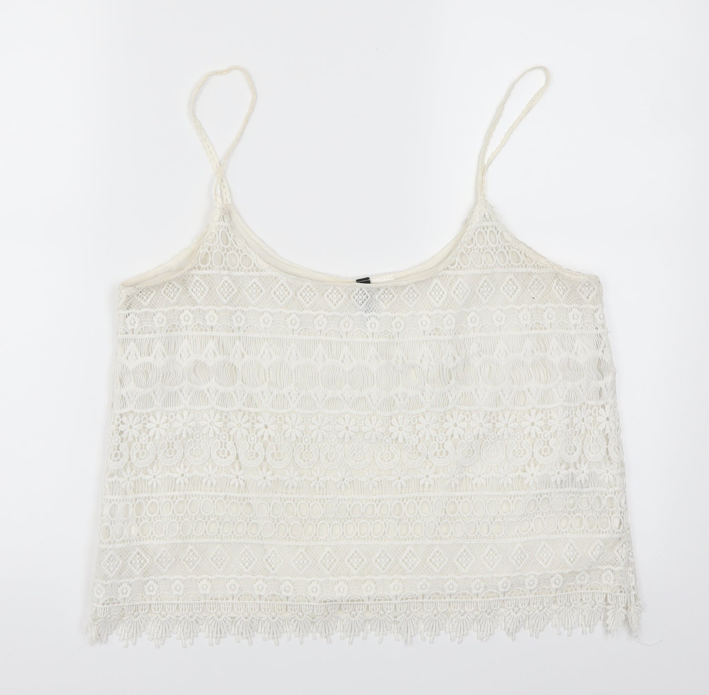 H&M Womens White  Lace Basic Tank Size M