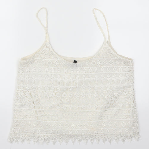 H&M Womens White  Lace Basic Tank Size M