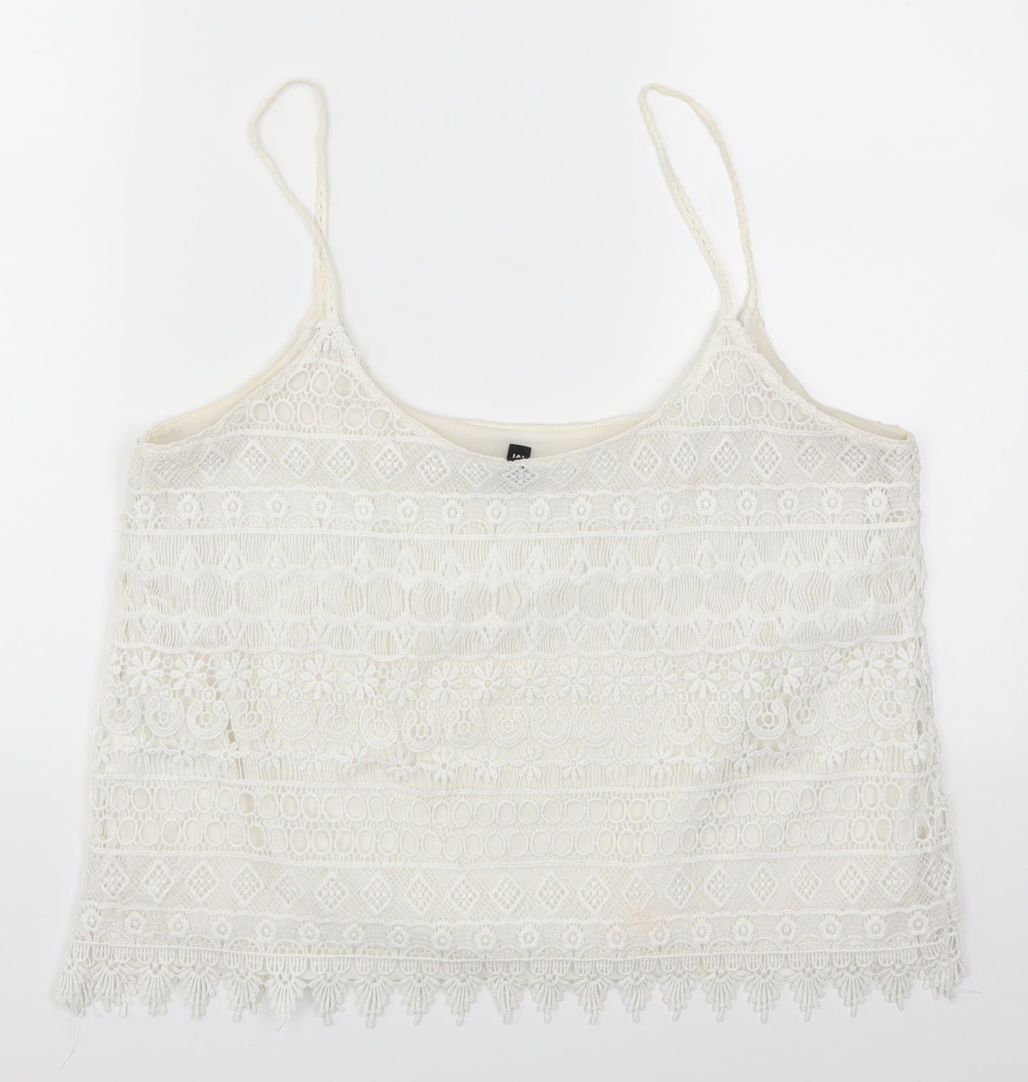 H&M Womens White  Lace Basic Tank Size M