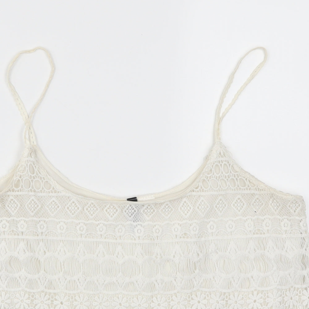 H&M Womens White  Lace Basic Tank Size M