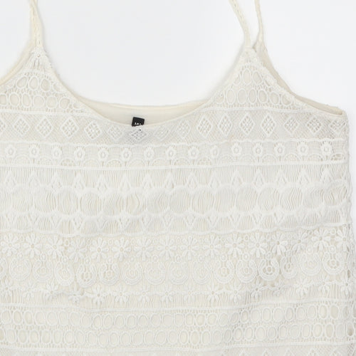 H&M Womens White  Lace Basic Tank Size M