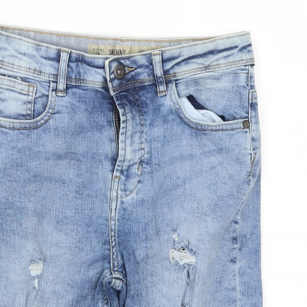 Denim Co Boys Blue  Denim Bermuda Shorts Size 12-13 Years - Distressed Look