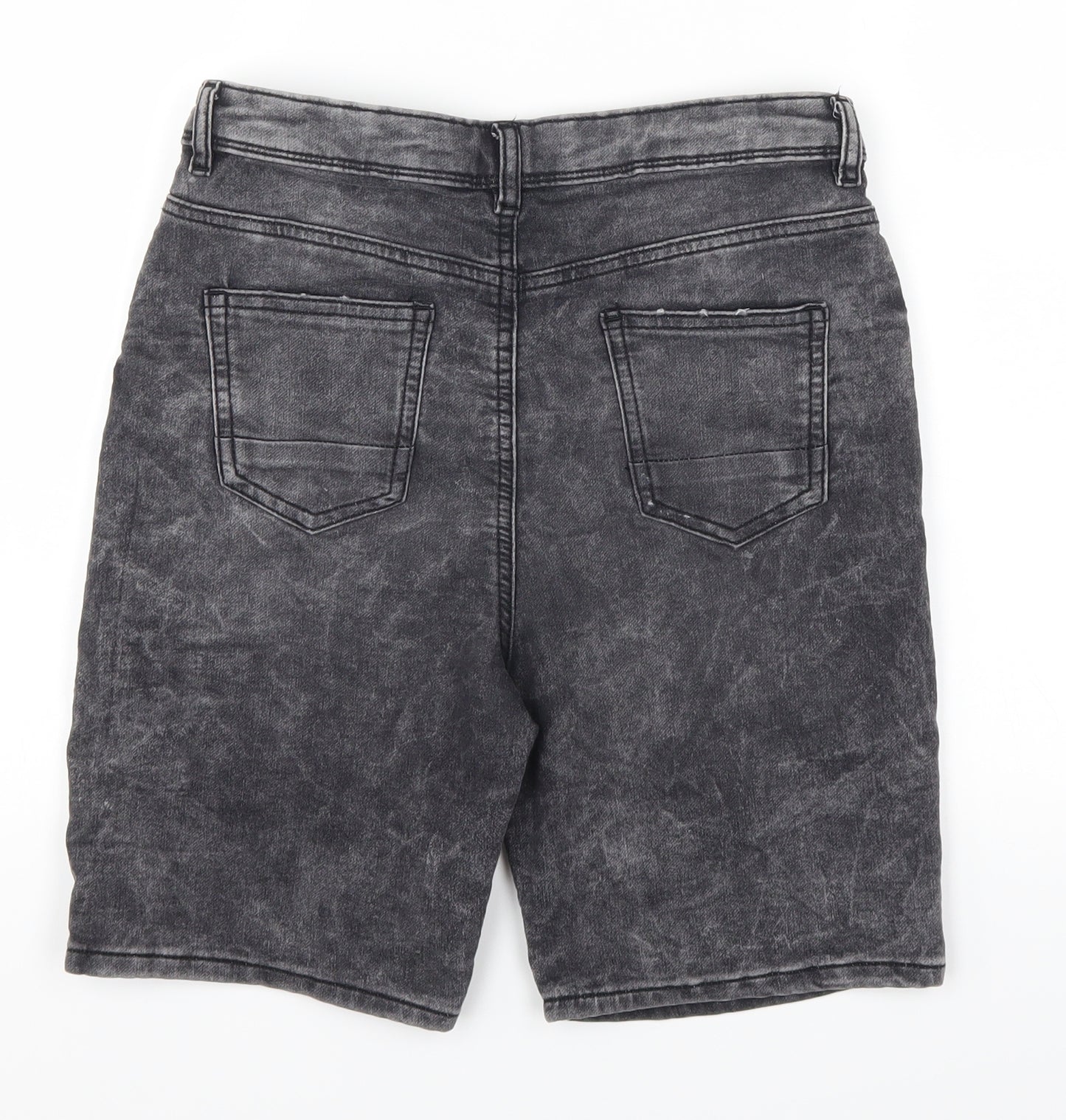 Denim Co Girls Grey  Denim Bermuda Shorts Size 12-13 Years - Distressed Look