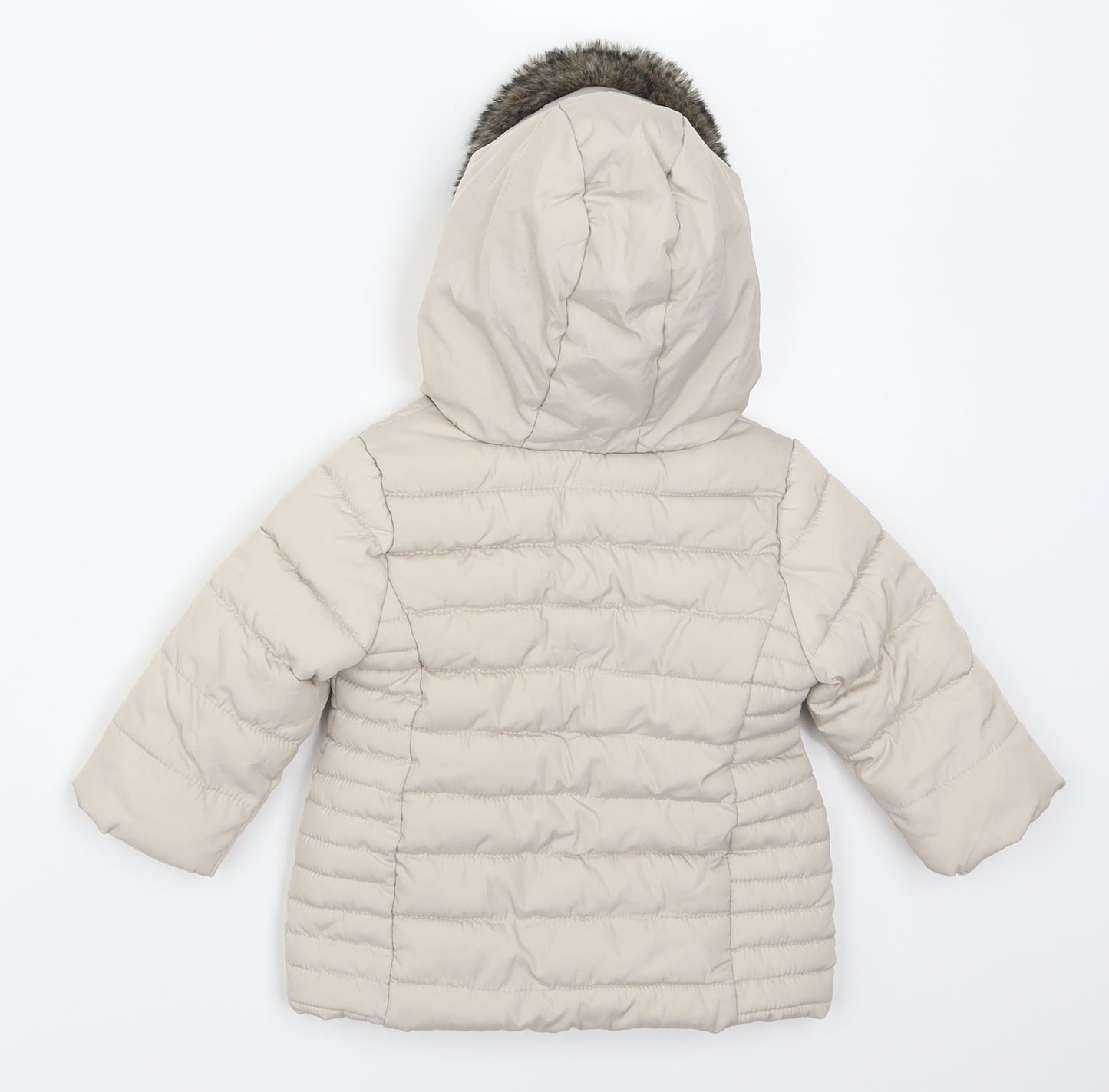 F&F Girls Beige   Basic Coat Coat Size 3-6 Months