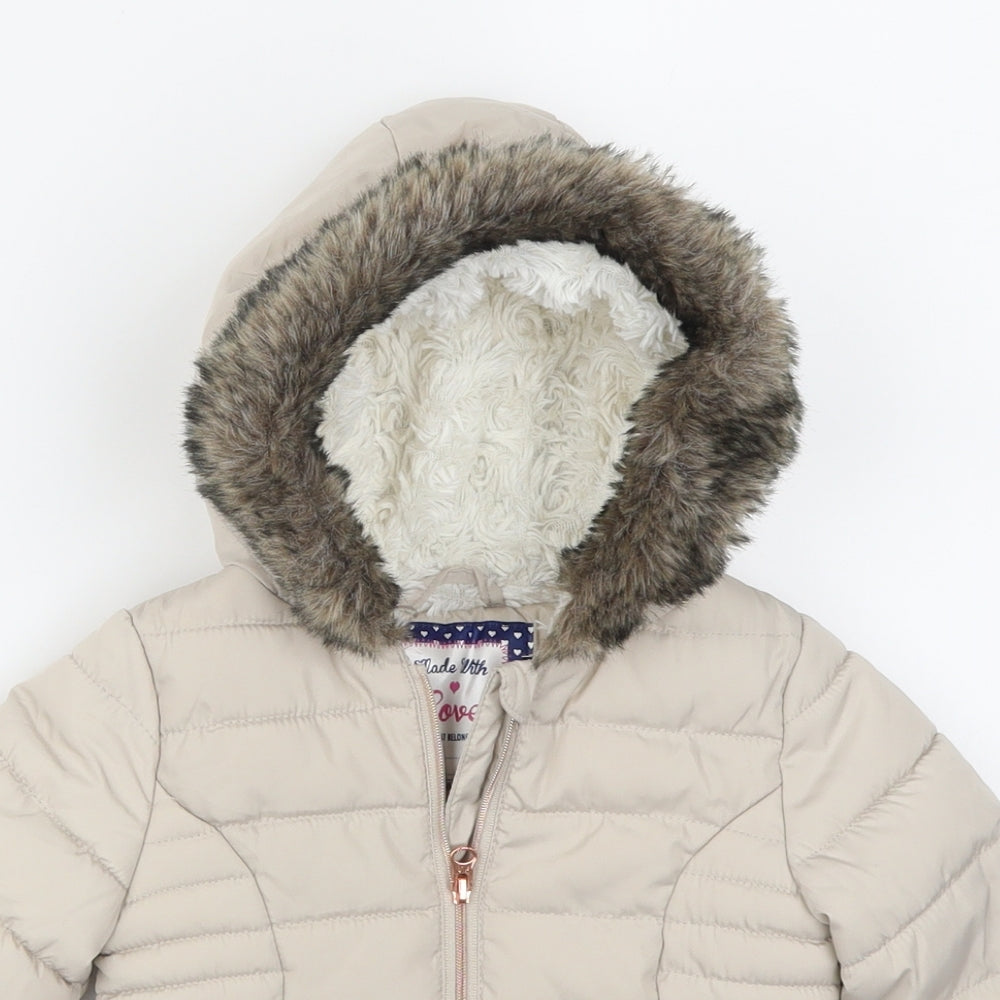 F&F Girls Beige   Basic Coat Coat Size 3-6 Months