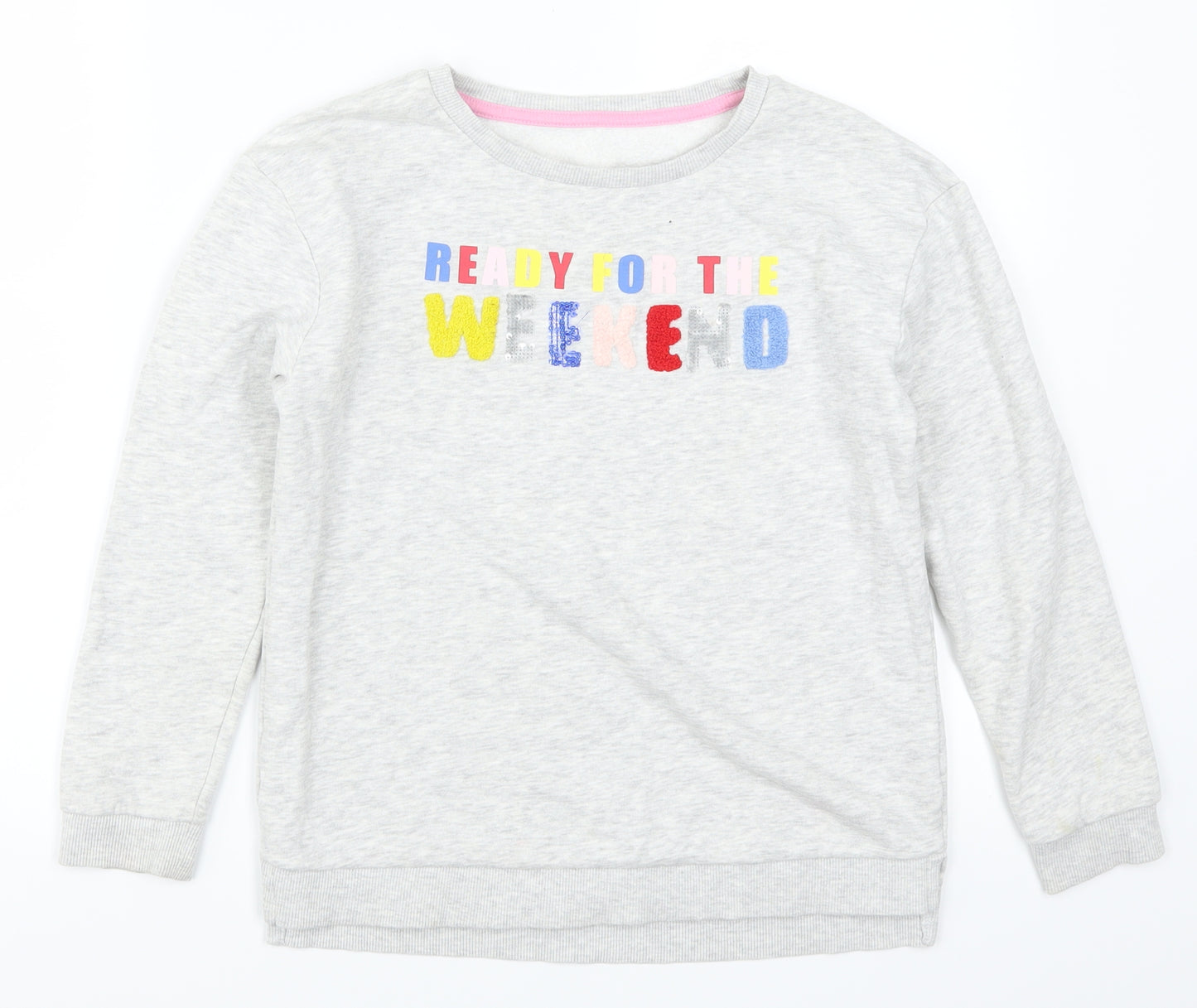 Nutmeg Girls Grey   Pullover Sweatshirt Size 9-10 Years  - Ready for the Weekend