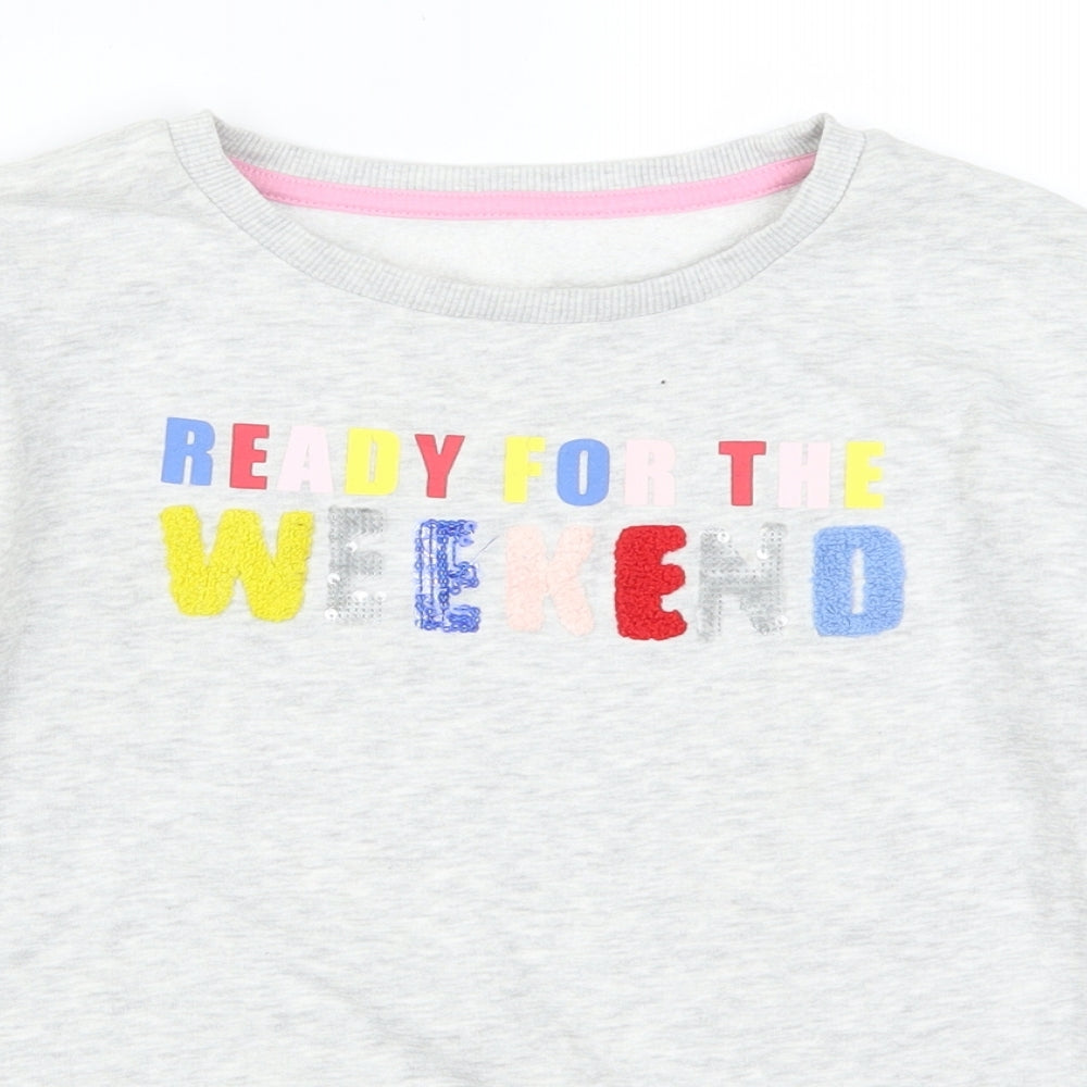 Nutmeg Girls Grey   Pullover Sweatshirt Size 9-10 Years  - Ready for the Weekend