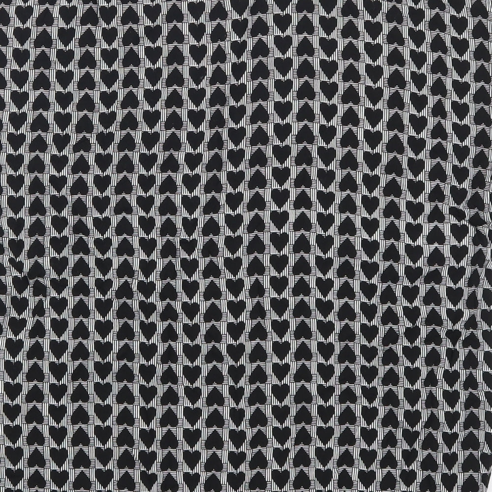 Atmosphere Womens Grey Herringbone  Basic T-Shirt Size 12  - Love Hearts