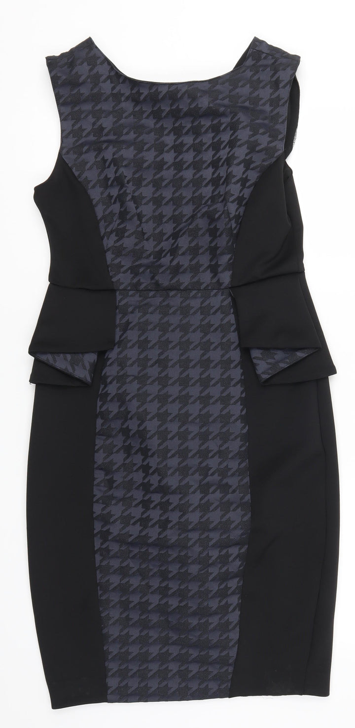 Atmosphere Womens Blue Herringbone Pencil Dress Size 12