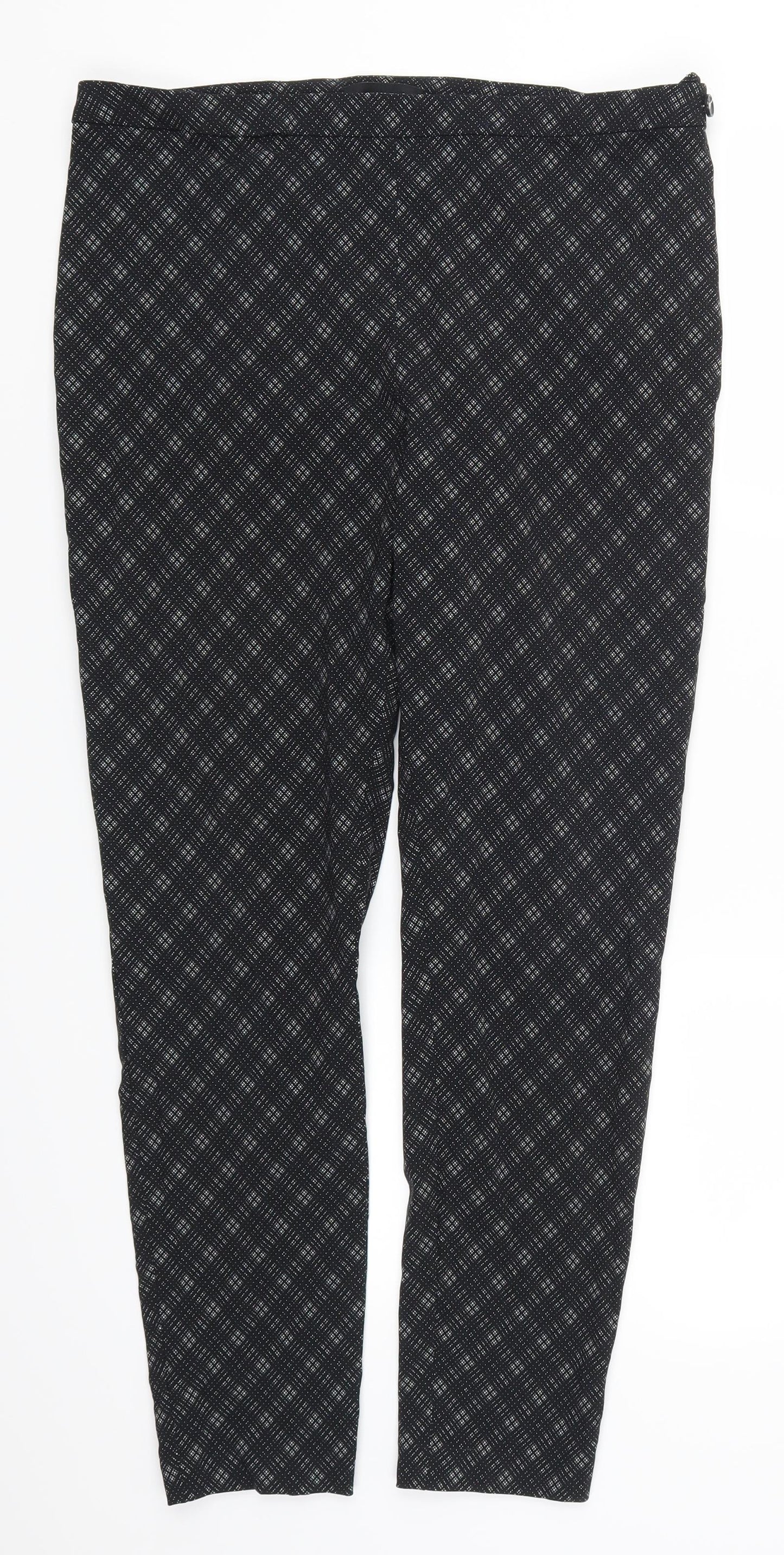 Atmosphere Womens Grey Check  Trousers  Size 16 L27 in
