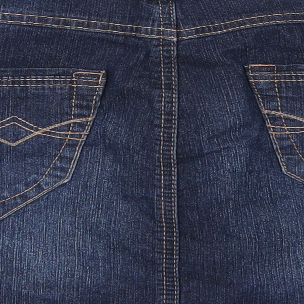 24/7 Authentic Denim Womens Blue  Denim Mini Skirt Size 12