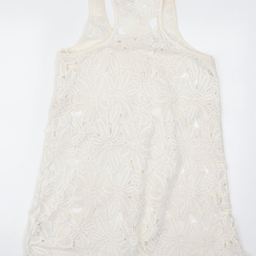 Atmosphere Womens White Floral Lace Basic Tank Size M
