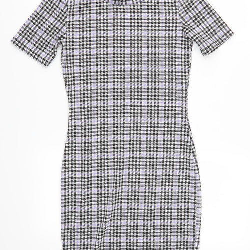H&M Womens Purple Houndstooth  Mini  Size S