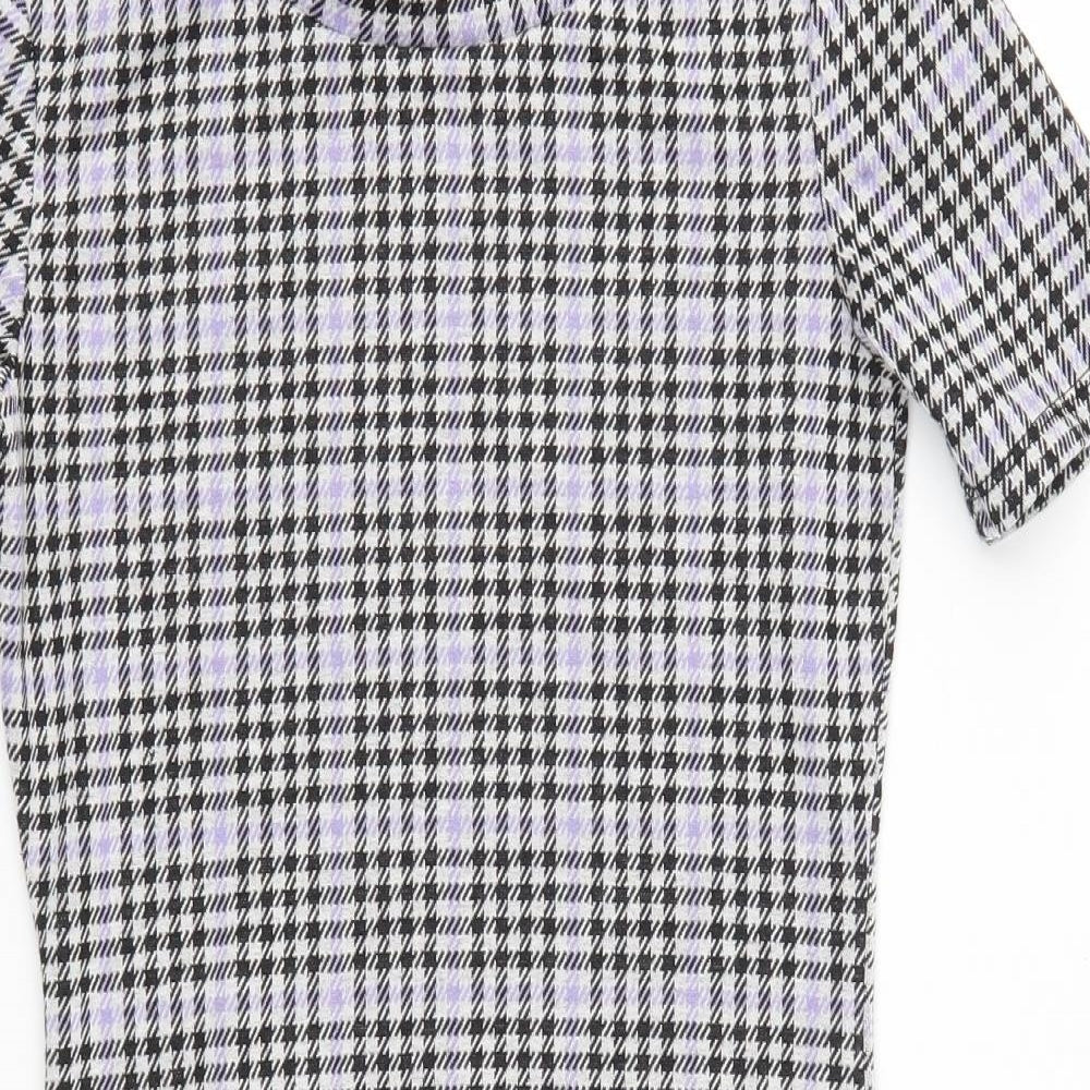 H&M Womens Purple Houndstooth  Mini  Size S