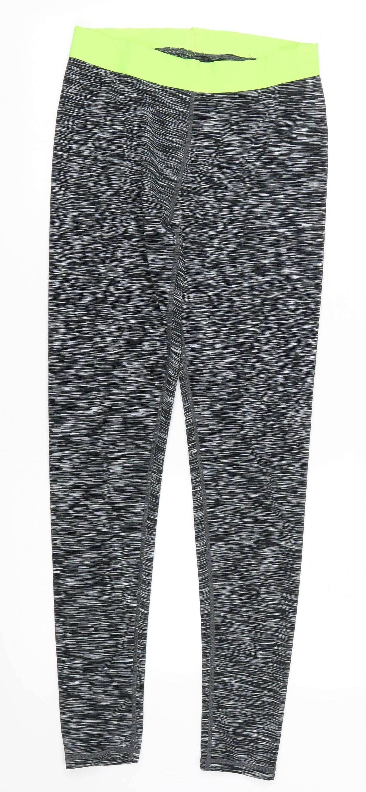 H&M Womens Grey   Track Pants Leggings Size 25 in L26.5 in - Green Waistand