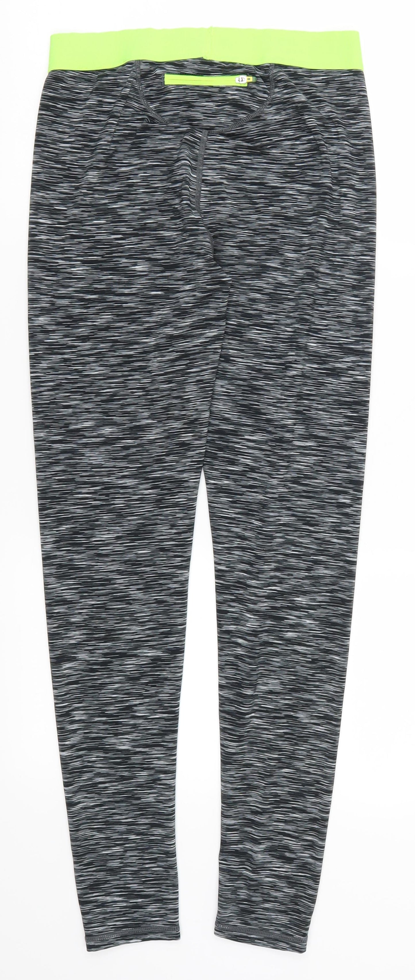 H&M Womens Grey   Track Pants Leggings Size 25 in L26.5 in - Green Waistand