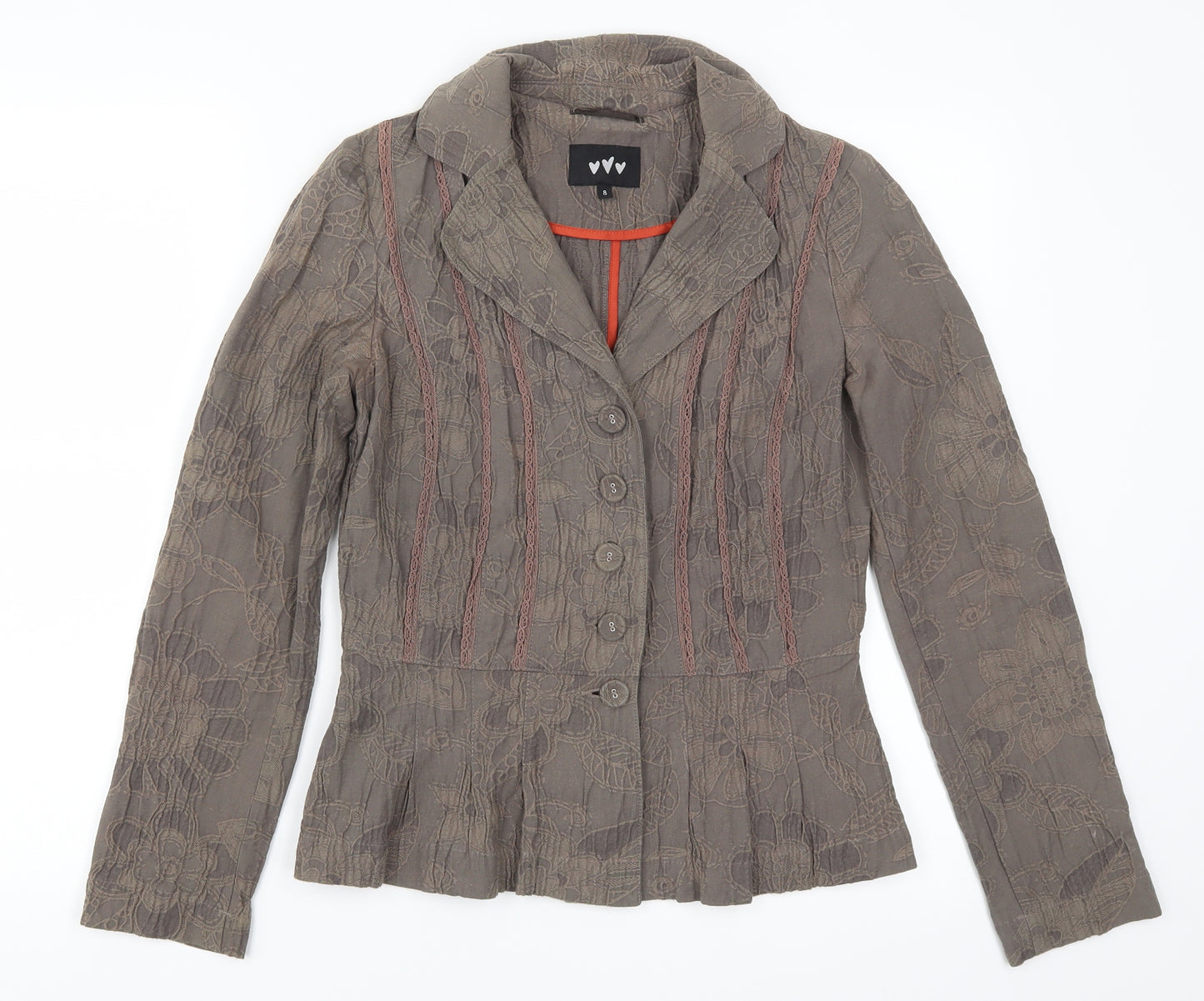 Per Una Womens Brown Floral  Jacket  Size 8