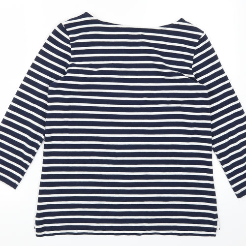 Jack Wills Womens Blue Striped  Basic T-Shirt Size 10